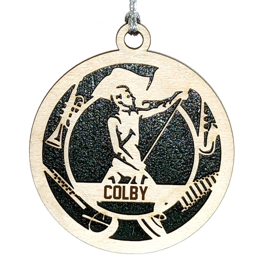 Male Colorguard laser cut personalized wood ornament