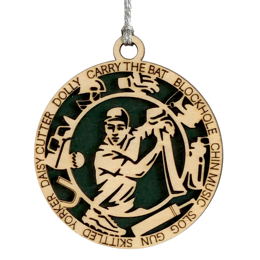 3-Inch Personalized Handcrafted Wooden Male Cricket Christmas Ornament - Unique Cricket Sports Themed Gift for Cricket Enthusiasts - Customizable Keepsake Holiday Decoration - Cricket Lover's Ornament