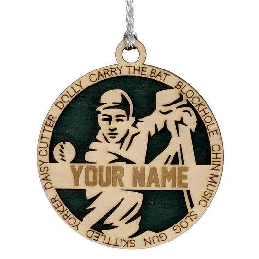 3-Inch Personalized Handcrafted Wooden Male Cricket Christmas Ornament - Unique Cricket Sports Themed Gift for Cricket Enthusiasts - Customizable Keepsake Holiday Decoration - Cricket Lover's Ornament