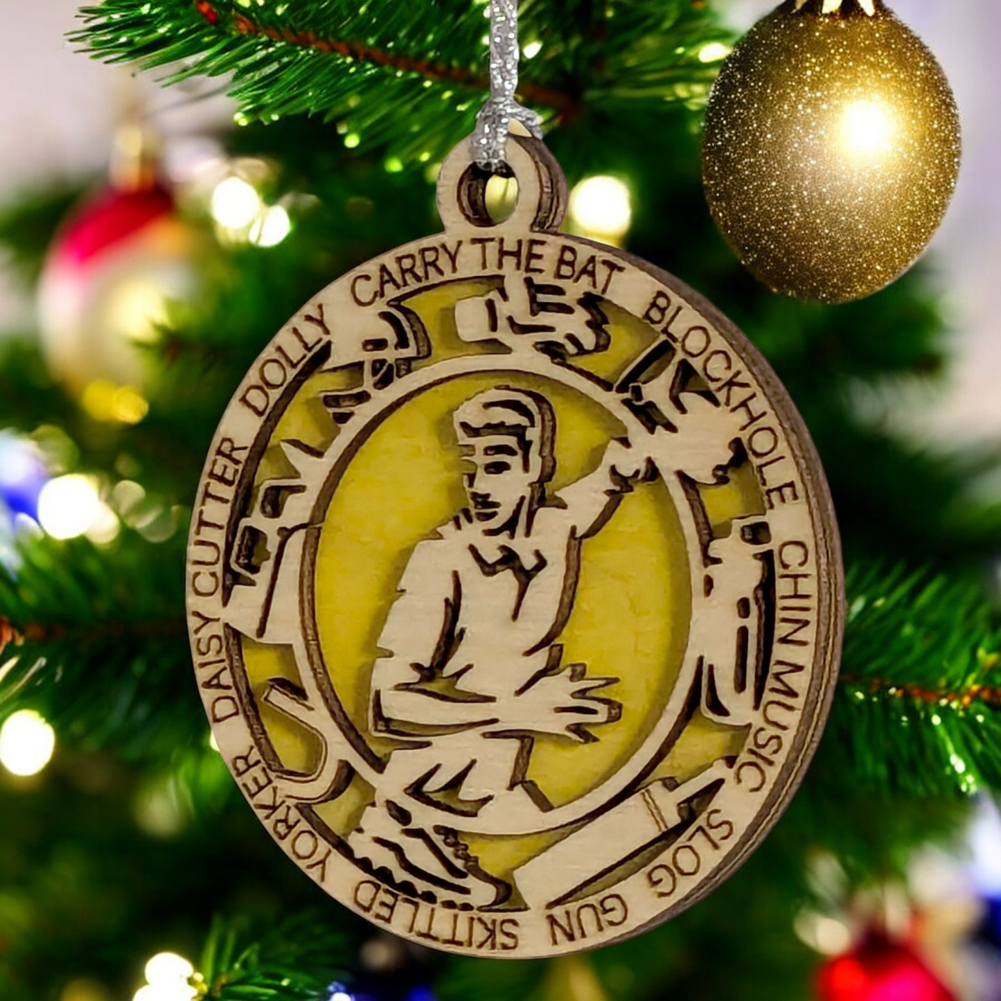 3-Inch Personalized Handcrafted Wooden Male Cricket Christmas Ornament - Unique Cricket Sports Themed Gift for Cricket Enthusiasts - Customizable Keepsake Holiday Decoration - Cricket Lover's Ornament