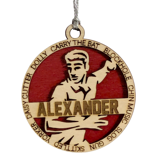 3-Inch Personalized Handcrafted Wooden Male Cricket Christmas Ornament - Unique Cricket Sports Themed Gift for Cricket Enthusiasts - Customizable Keepsake Holiday Decoration - Cricket Lover's Ornament