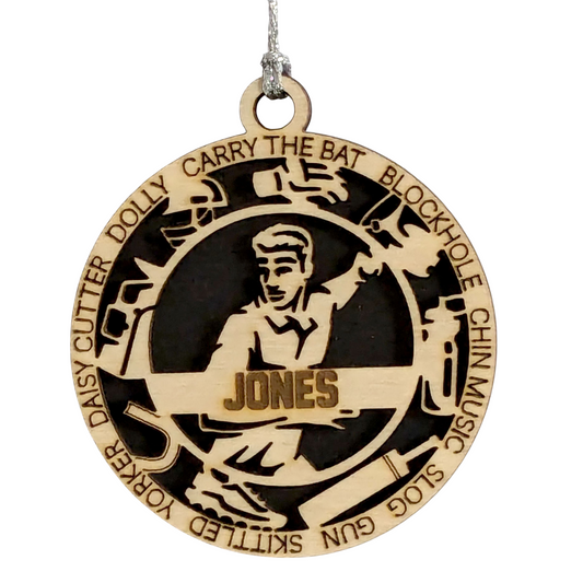 3-Inch Personalized Handcrafted Wooden Male Cricket Christmas Ornament - Unique Cricket Sports Themed Gift for Cricket Enthusiasts - Customizable Keepsake Holiday Decoration - Cricket Lover's Ornament