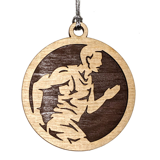 Male Cross Country Runner laser cut wood ornament