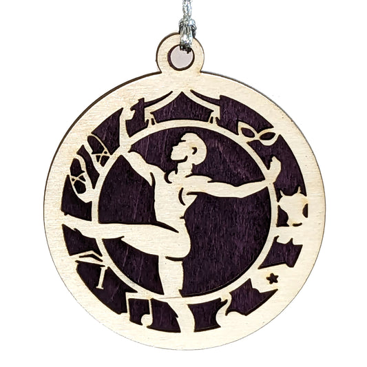 Male Ballet Dancer laser cut wood ornament