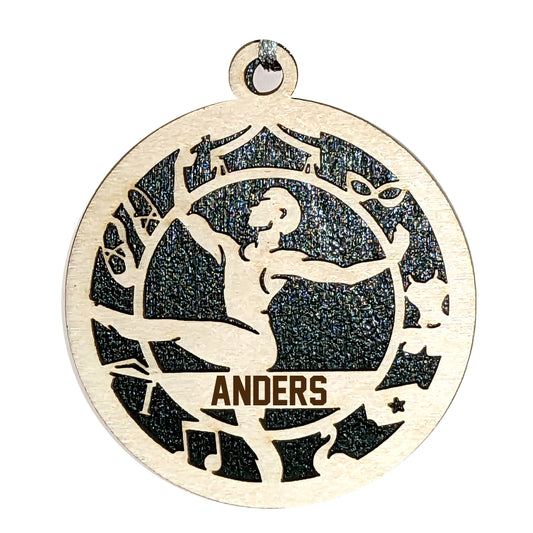 Male Ballet Dancer laser cut personalized wood ornament