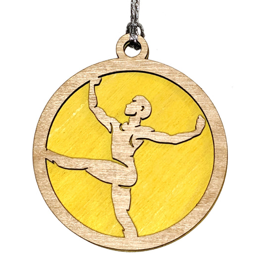 Male Ballet Dancer laser cut wood ornament
