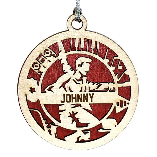 Male Jazz Dancer laser cut personalized wood ornament