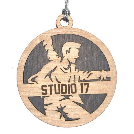 Male Jazz Dancer laser cut personalized wood ornament