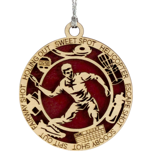 Handcrafted 3" Personalized Right Handed Male Disc Golf Christmas Ornament - Laser Cut Wooden Decor - Customizable Keepsake for Disc Golf Enthusiasts - Unique Holiday Gift