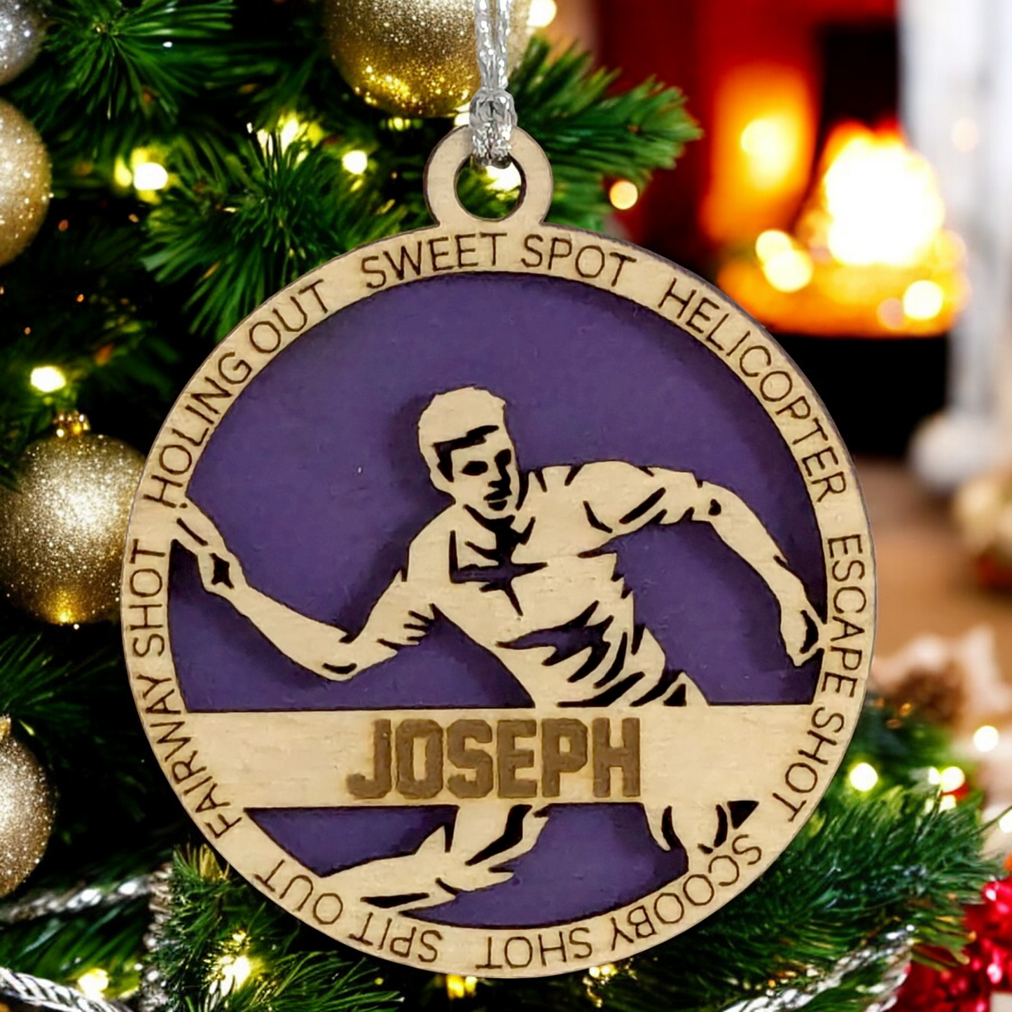Handcrafted 3" Personalized Right Handed Male Disc Golf Christmas Ornament - Laser Cut Wooden Decor - Customizable Keepsake for Disc Golf Enthusiasts - Unique Holiday Gift