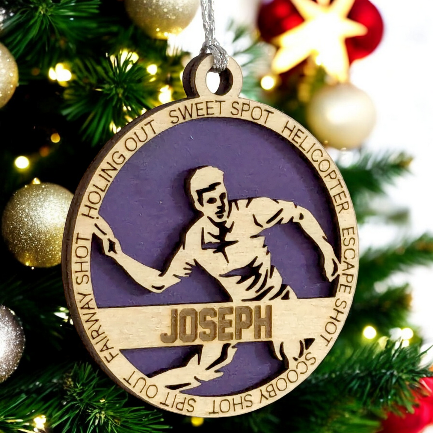 Handcrafted 3" Personalized Right Handed Male Disc Golf Christmas Ornament - Laser Cut Wooden Decor - Customizable Keepsake for Disc Golf Enthusiasts - Unique Holiday Gift
