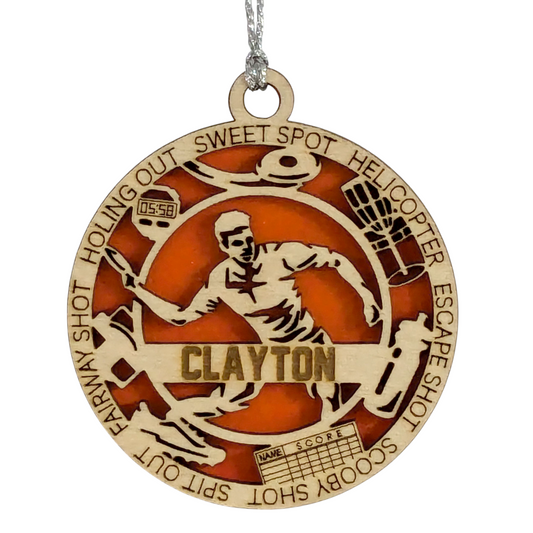 Handcrafted 3" Personalized Right Handed Male Disc Golf Christmas Ornament - Laser Cut Wooden Decor - Customizable Keepsake for Disc Golf Enthusiasts - Unique Holiday Gift