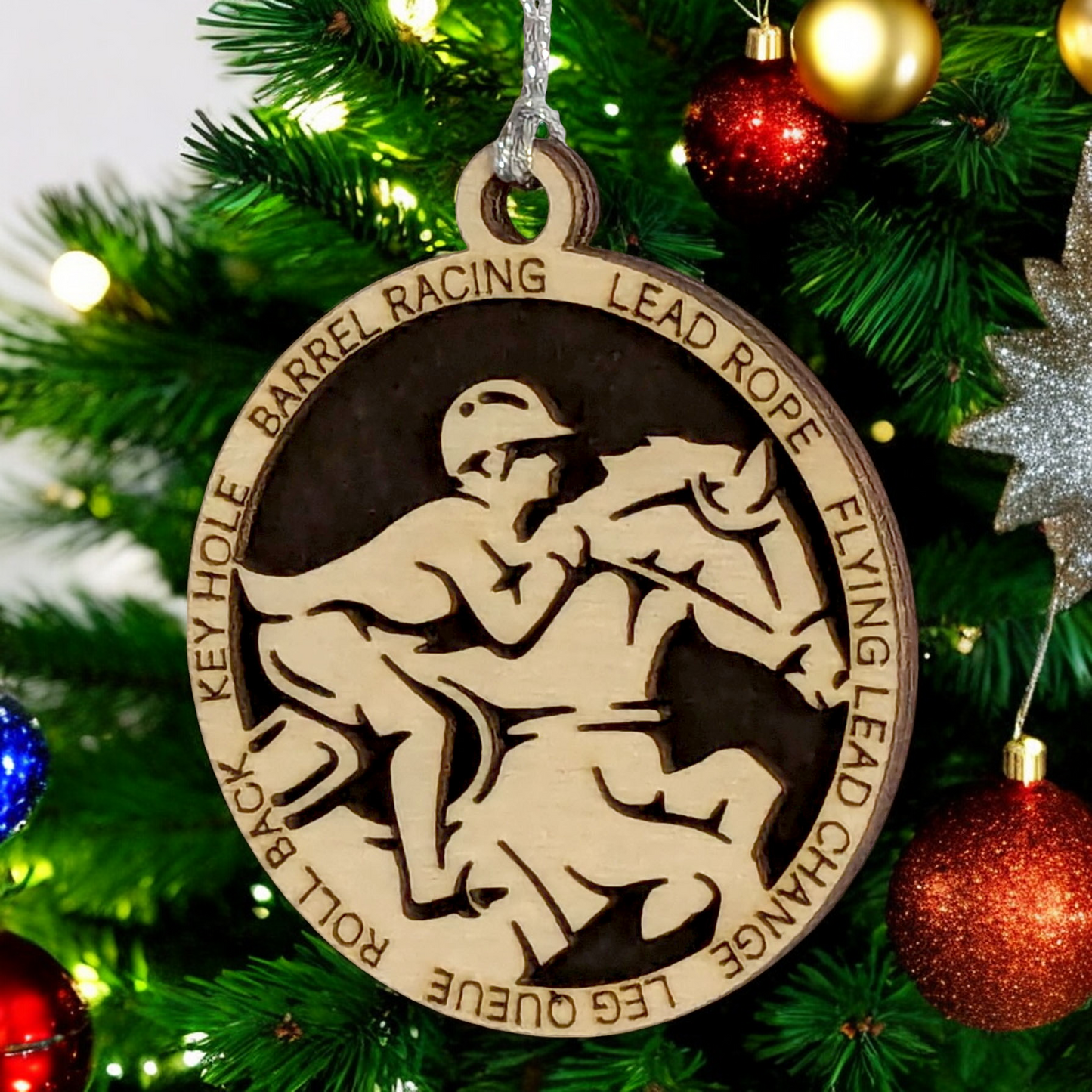3" Handcrafted Wooden Personalized Male Equestrian Christmas Ornament - Custom Horse Rider Holiday Decor