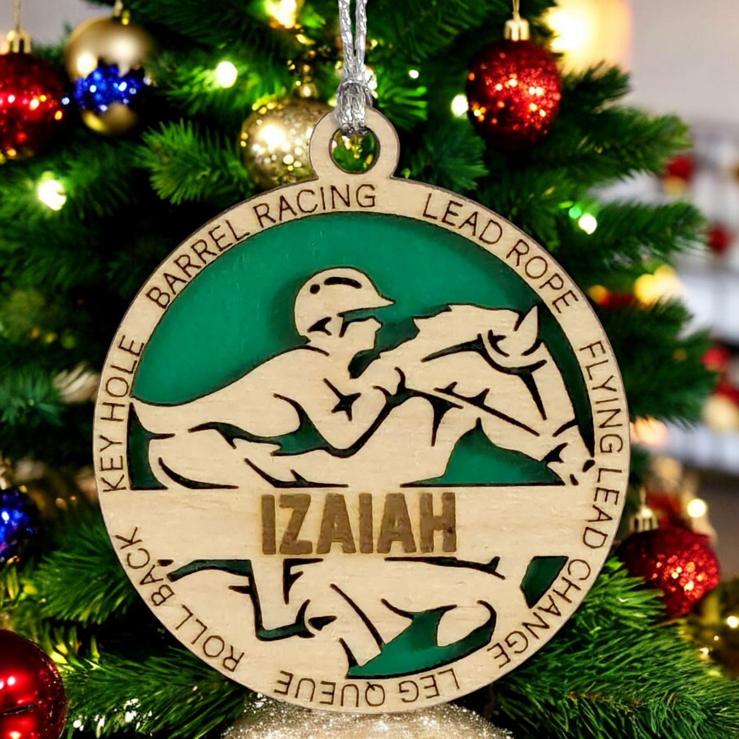 3" Handcrafted Wooden Personalized Male Equestrian Christmas Ornament - Custom Horse Rider Holiday Decor