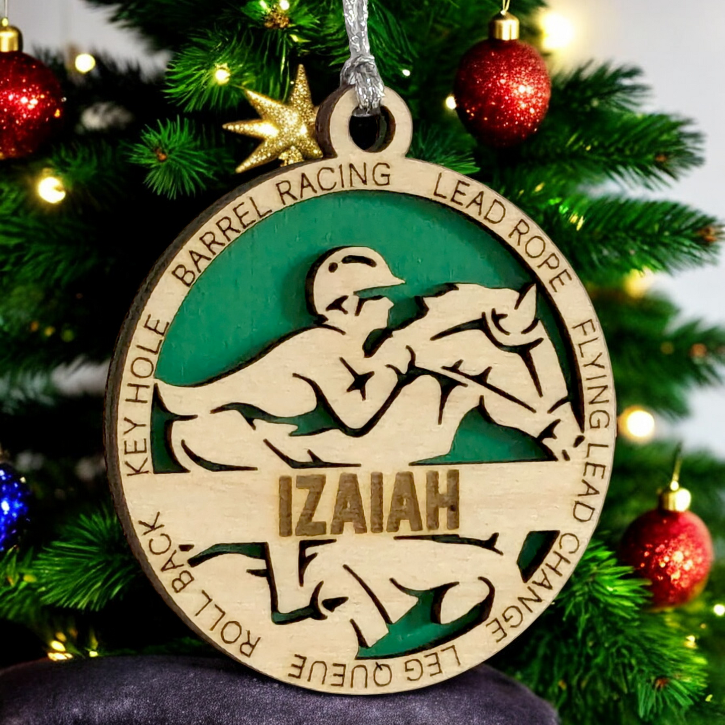3" Handcrafted Wooden Personalized Male Equestrian Christmas Ornament - Custom Horse Rider Holiday Decor