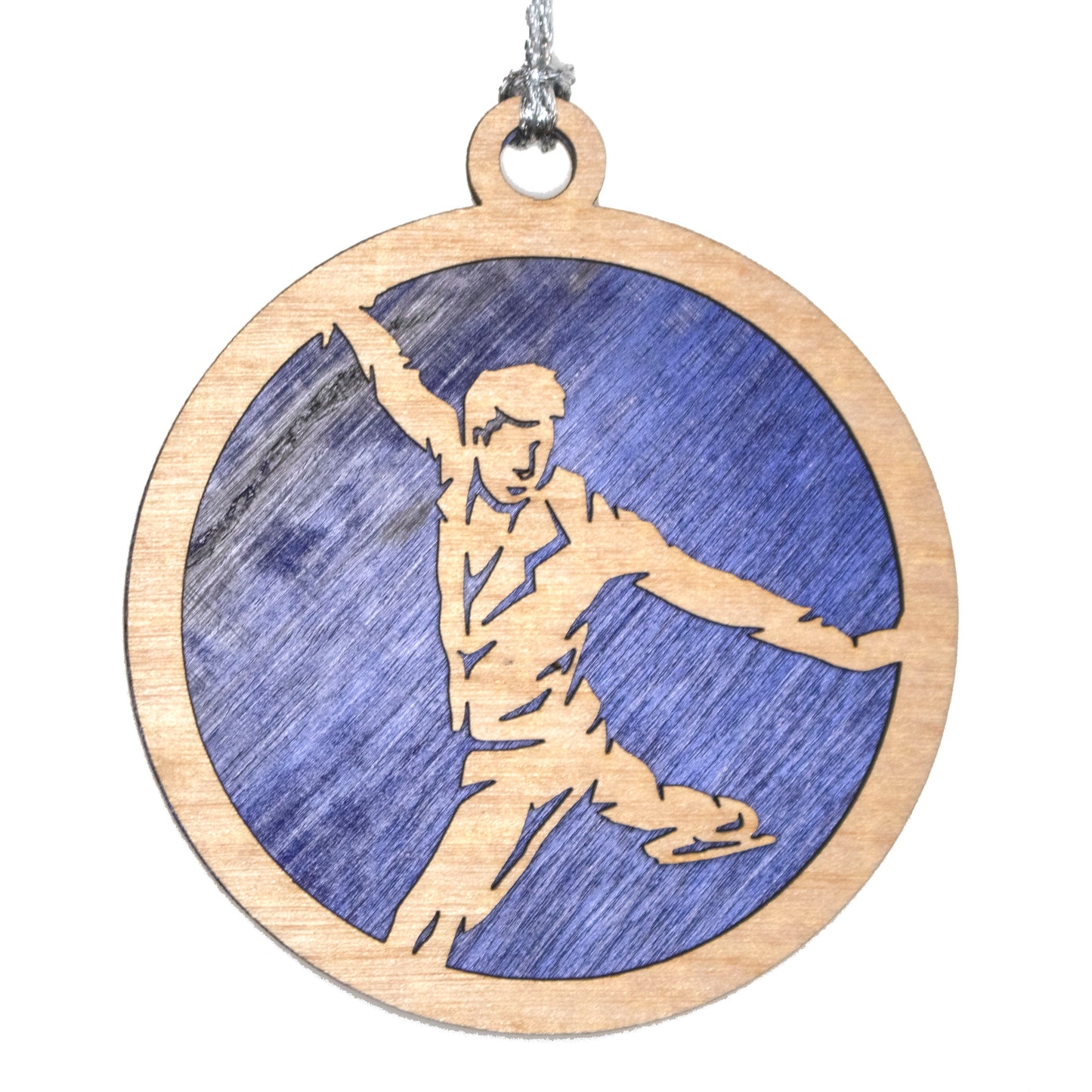 Male Figure Skating laser cut wood ornament