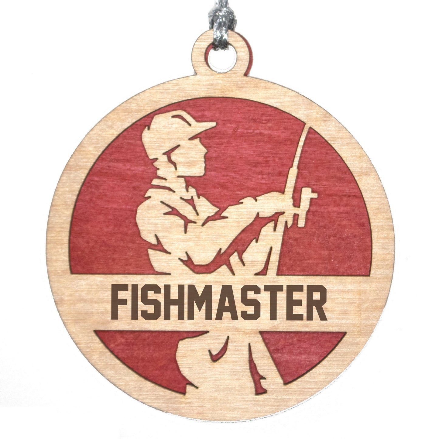 Male Fishing laser cut personalized wood ornament