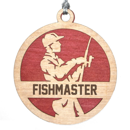 Male Fishing laser cut personalized wood ornament