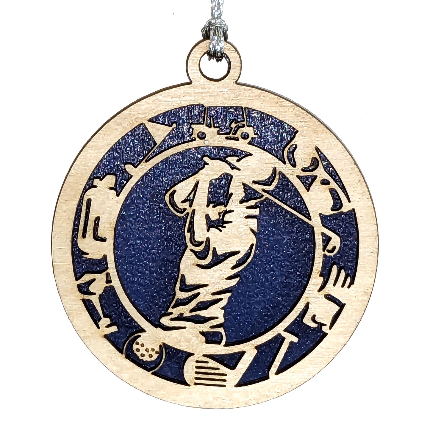 Male Golf laser cut wood ornament