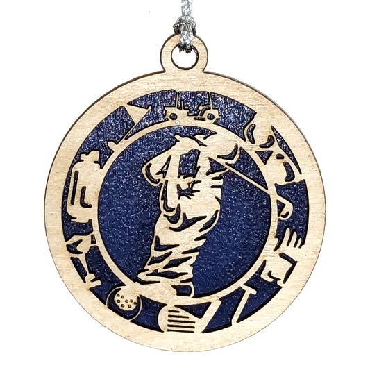 Male Golf laser cut wood ornament