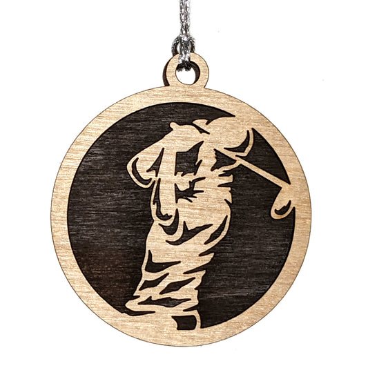 Male Golf laser cut wood ornament