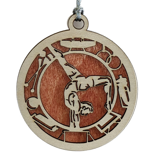 Male Gymnastics laser cut wood ornament