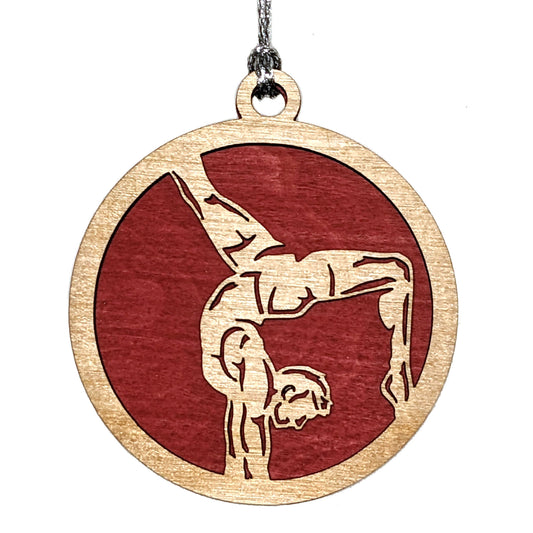 Male Gymnastics laser cut wood ornament