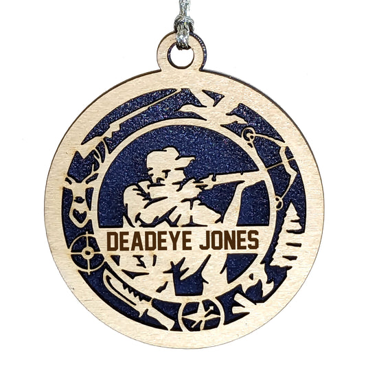 Male Hunting laser cut personalized wood ornament