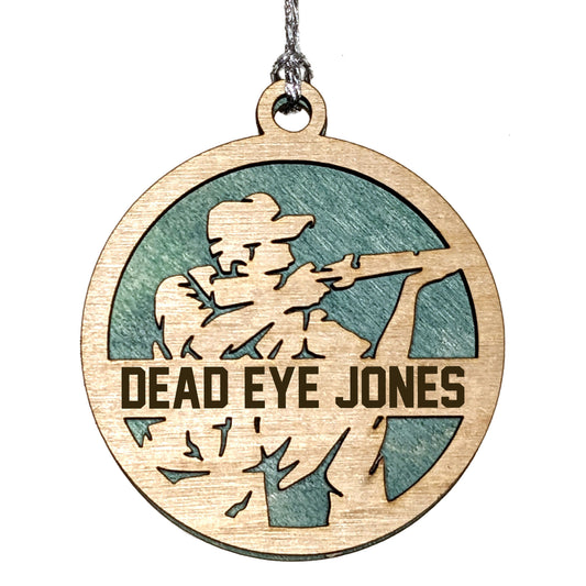 Male Hunting laser cut personalized wood ornament