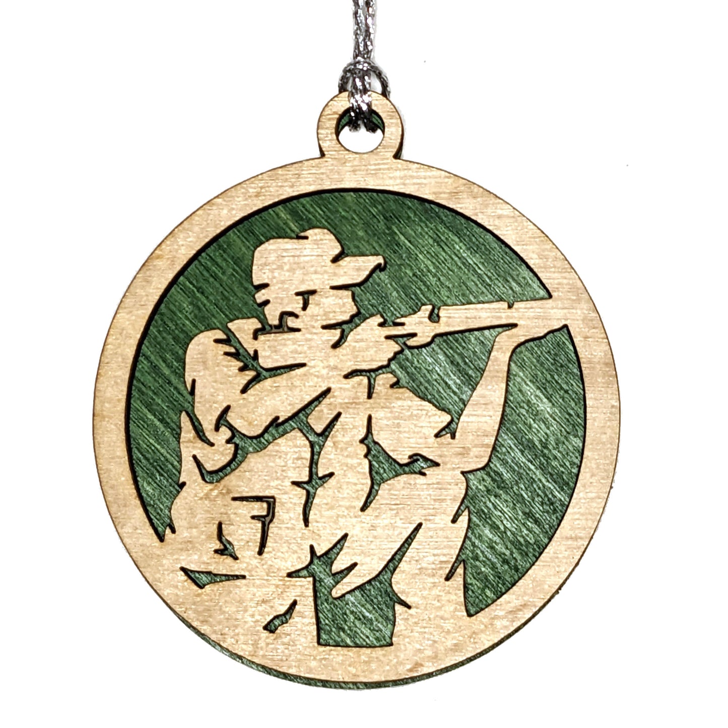Male Hunting laser cut wood ornament