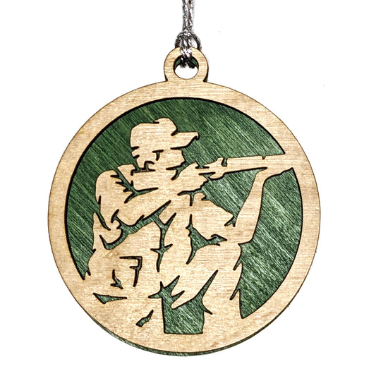 Male Hunting laser cut wood ornament