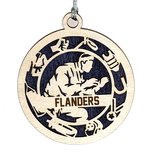 Male Jiu Jitsu laser cut personalized wood ornament
