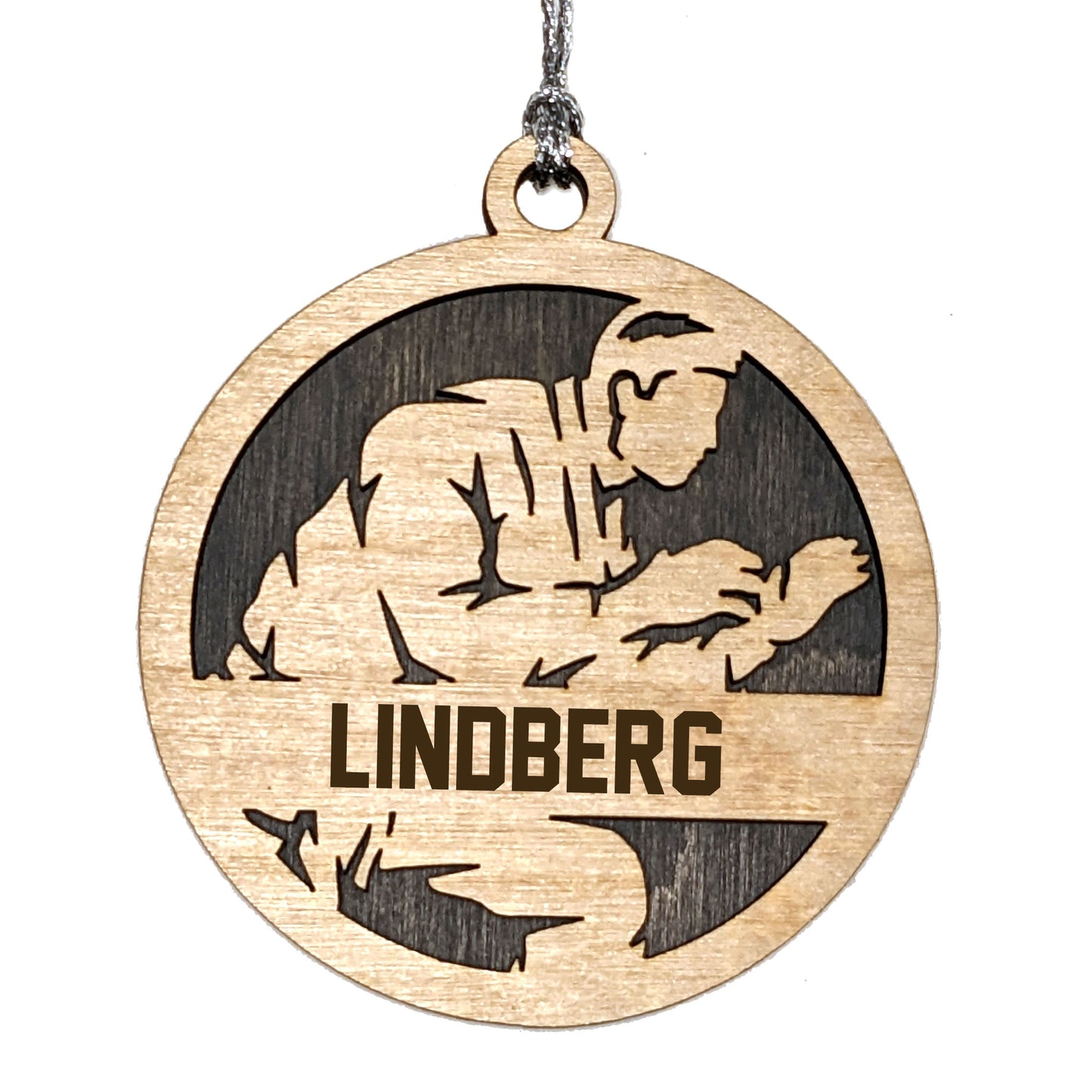 Male Jiu Jitsu laser cut personalized wood ornament