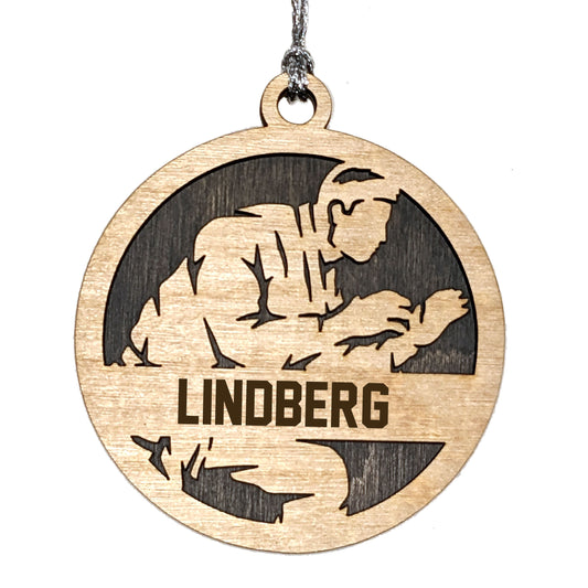 Male Jiu Jitsu laser cut personalized wood ornament