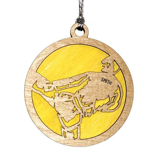 Male Martial Arts laser cut personalized wood ornament