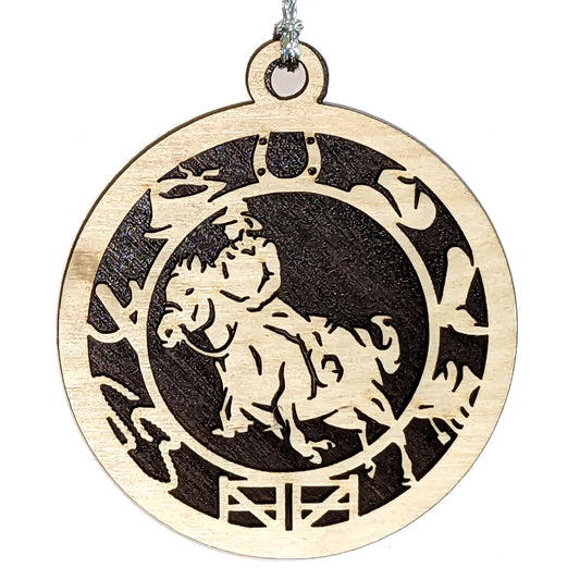Male Rodeo laser cut wood ornament
