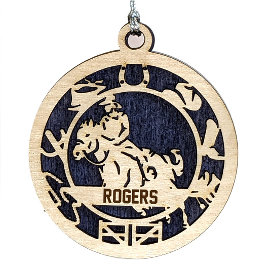 Male Rodeo laser cut personalized wood ornament