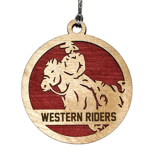 Male Rodeo laser cut personalized wood ornament