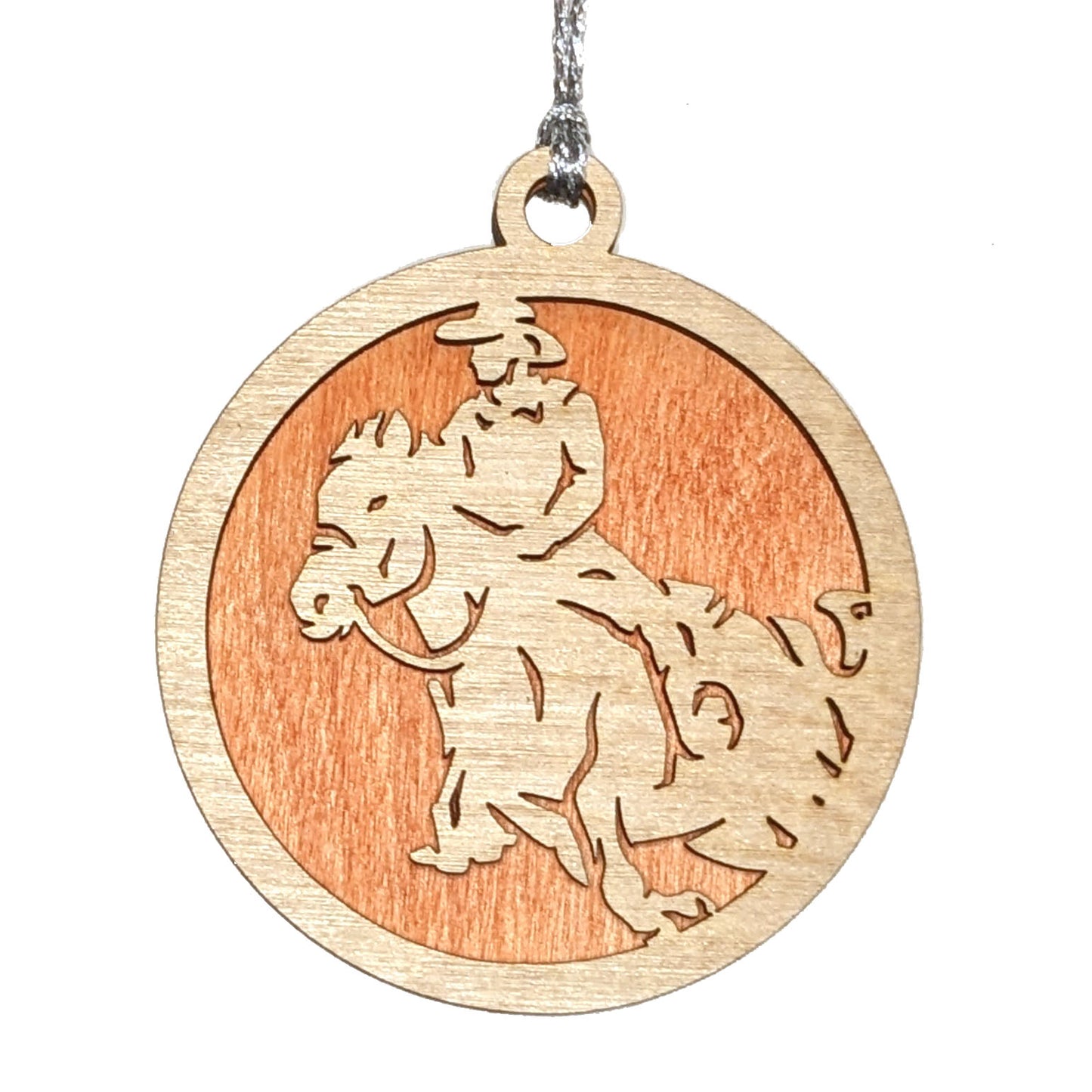 Male Rodeo laser cut wood ornament