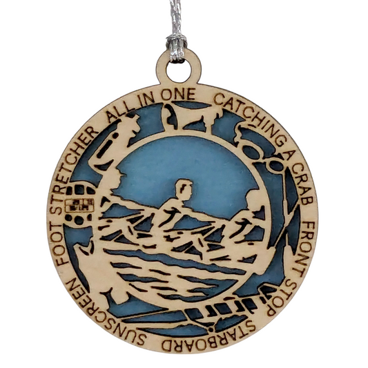 3" Handcrafted Wooden Personalized Male Team Rowing Christmas Ornament - Custom Crew Holiday Decor