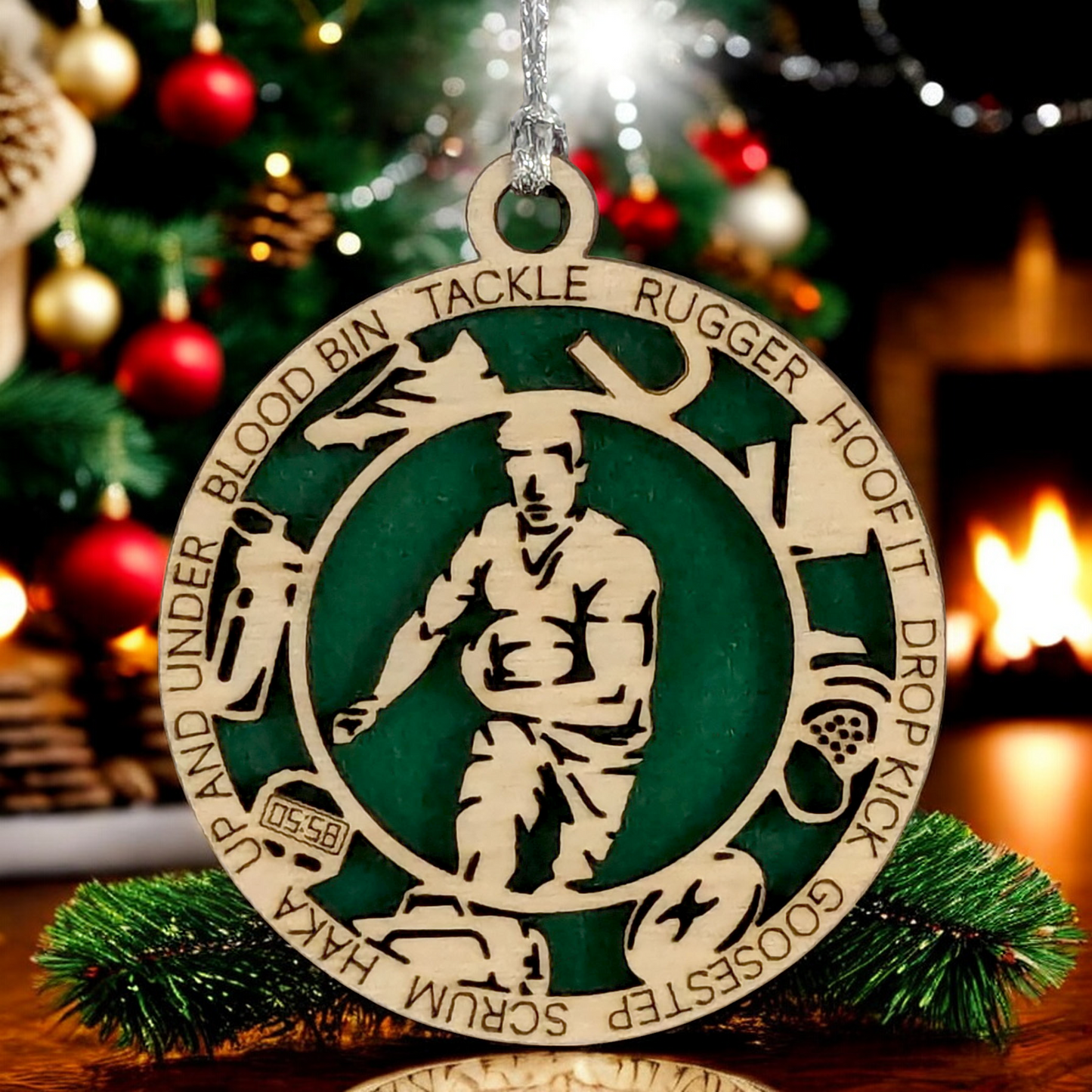 3" Handcrafted Wooden Personalized Male Rugby Christmas Ornament - Custom Sports Holiday Decor for Rugby Fans
