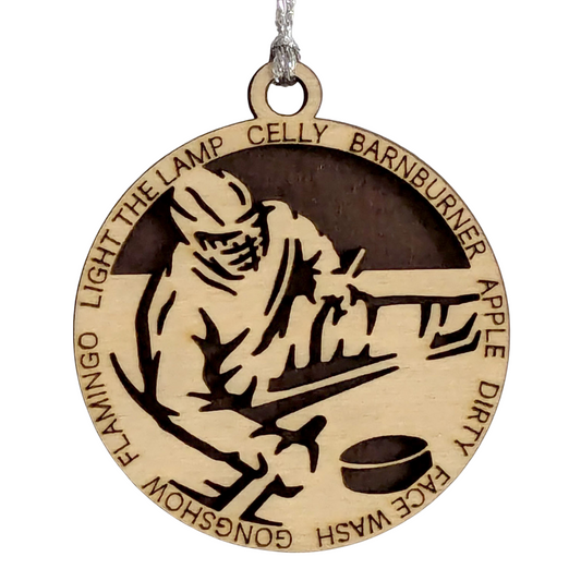 3" Personalized Male Sledge Hockey Christmas Ornament - Handcrafted Wooden Holiday Decor for Hockey Enthusiasts