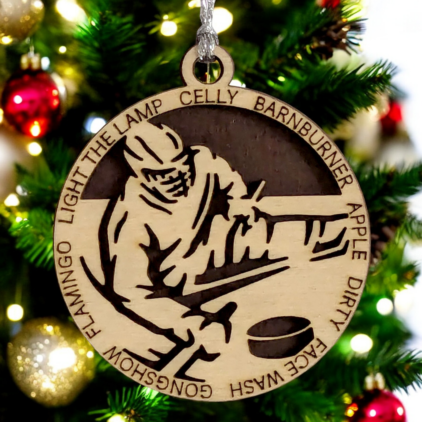 3" Personalized Male Sledge Hockey Christmas Ornament - Handcrafted Wooden Holiday Decor for Hockey Enthusiasts
