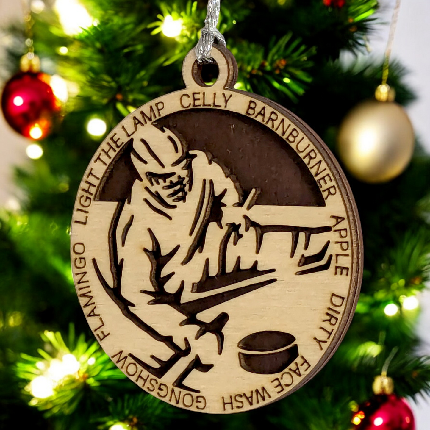 3" Personalized Male Sledge Hockey Christmas Ornament - Handcrafted Wooden Holiday Decor for Hockey Enthusiasts