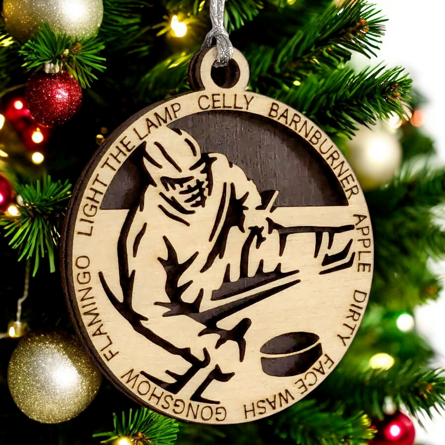 3" Personalized Male Sledge Hockey Christmas Ornament - Handcrafted Wooden Holiday Decor for Hockey Enthusiasts