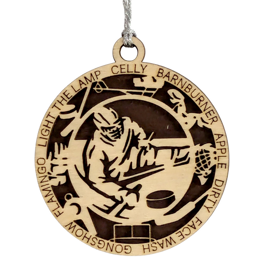 3" Personalized Male Sledge Hockey Christmas Ornament - Handcrafted Wooden Holiday Decor for Hockey Enthusiasts