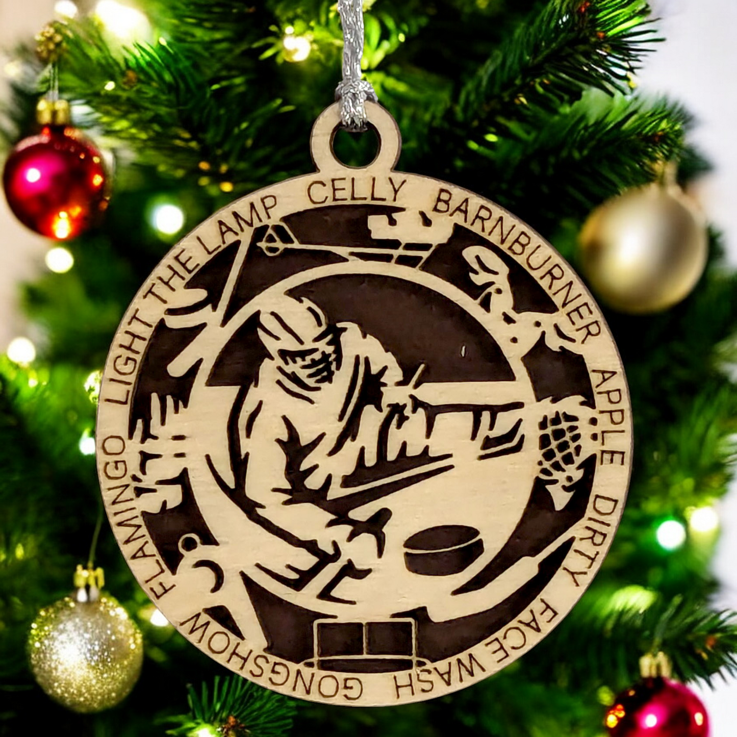 3" Personalized Male Sledge Hockey Christmas Ornament - Handcrafted Wooden Holiday Decor for Hockey Enthusiasts