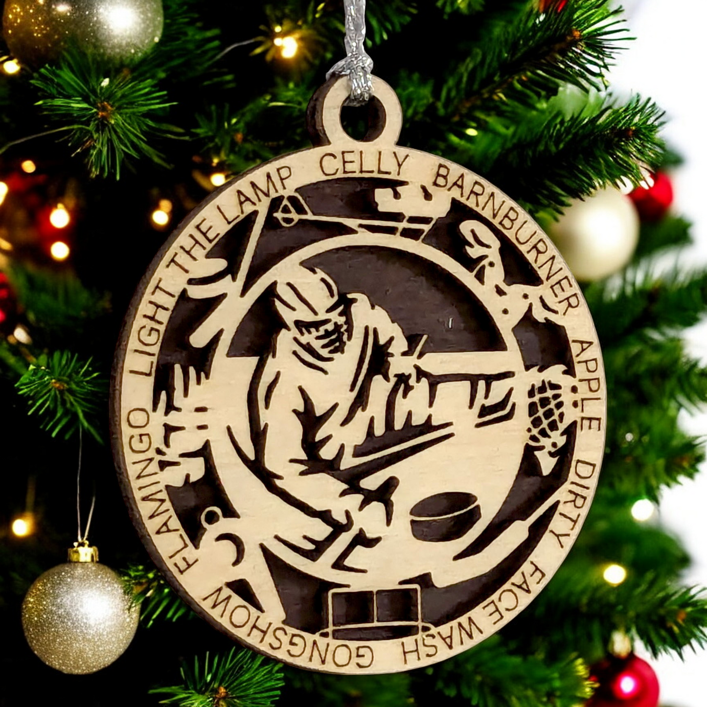 3" Personalized Male Sledge Hockey Christmas Ornament - Handcrafted Wooden Holiday Decor for Hockey Enthusiasts