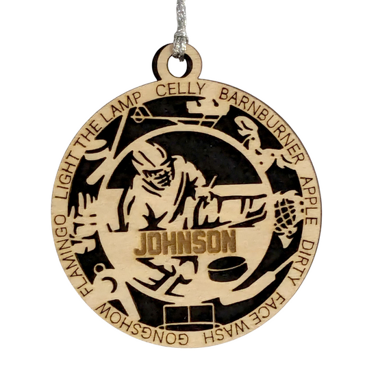 3" Personalized Male Sledge Hockey Christmas Ornament - Handcrafted Wooden Holiday Decor for Hockey Enthusiasts