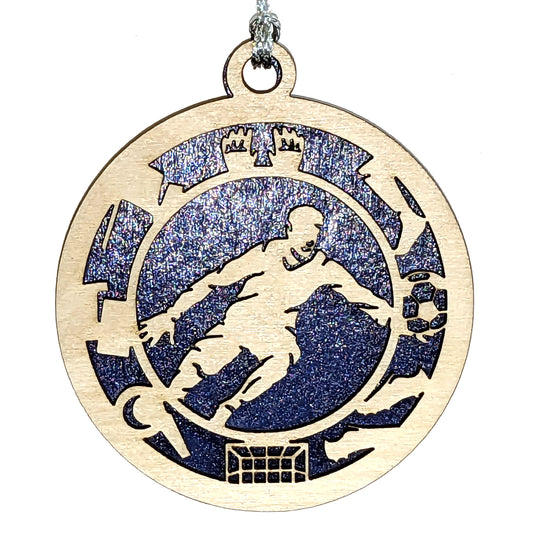 Male Soccer Goalie laser cut wood ornament